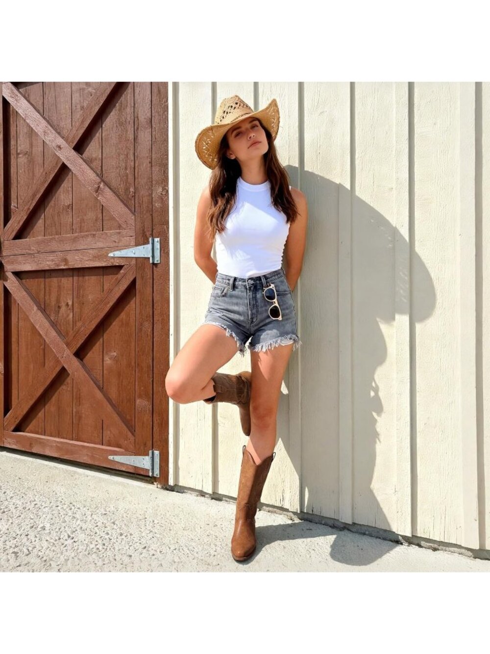 Women's Tan Thermoplastic Elastomers Square Toe Elegant Mid Calf Western Boot - Picture 2 of 6